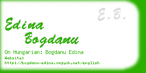 edina bogdanu business card